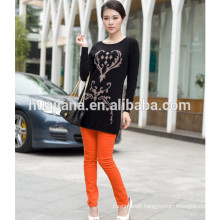 fashion design women's 100% cashmere knitting sweater